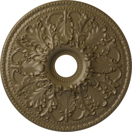Ekena Millwork Ashley Ceiling Medallion (Fits Canopies up to 4 3/4"), 23 7/8"OD x 4"ID x 2 1/8"P, Mississippi Mud CM23ASMMF
